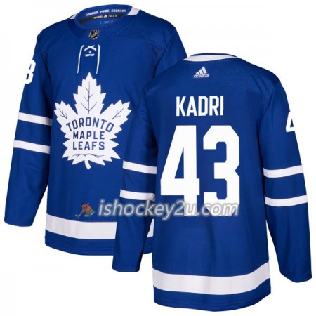 Mænd NHL Toronto Maple Leafs Trøje Nazem Kadri 43 Adidas 2017-2018 Blå Authentic